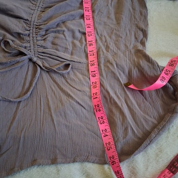 Maurices Women's Size XXL Mauve V Neck Ruched Front Ruffle Short Sleeve Blouse - Picture 11 of 11